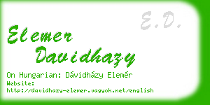 elemer davidhazy business card